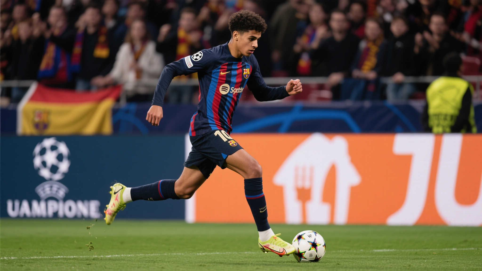 24/25赛季欧冠过人数榜:亚马尔以56次领跑 拉明·亚马尔,这位来自西班牙的新星,以敏捷而精湛的